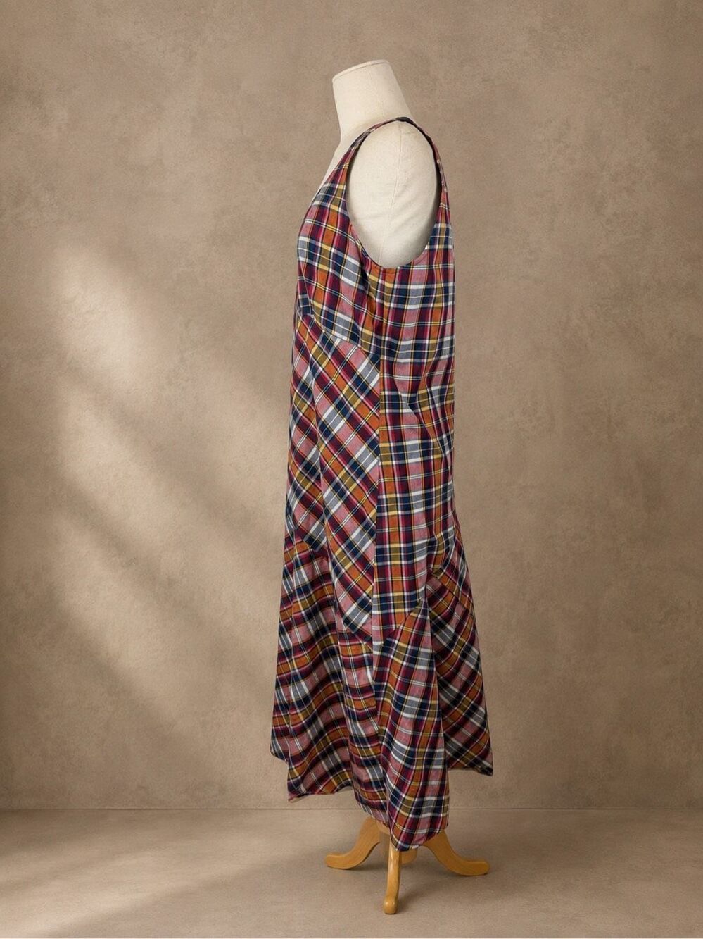 Lauren Ralph Lauren Size 10 NWT Madras Plaid Cotton A-Line Midi Dress - Picture 3 of 10